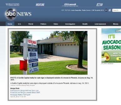 Gorill Capital Sign used for ABC News article.